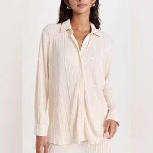 L*Space Cream Pleated Hazel Button Down Top